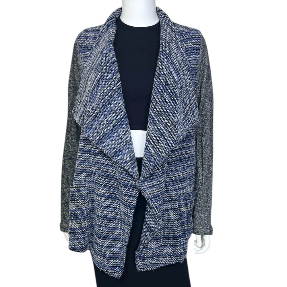 Lucky Brand Mixed Knit Cardigan in Blue - sz M - Picture 3 of 7
